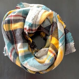 Plaid blanket scarf
